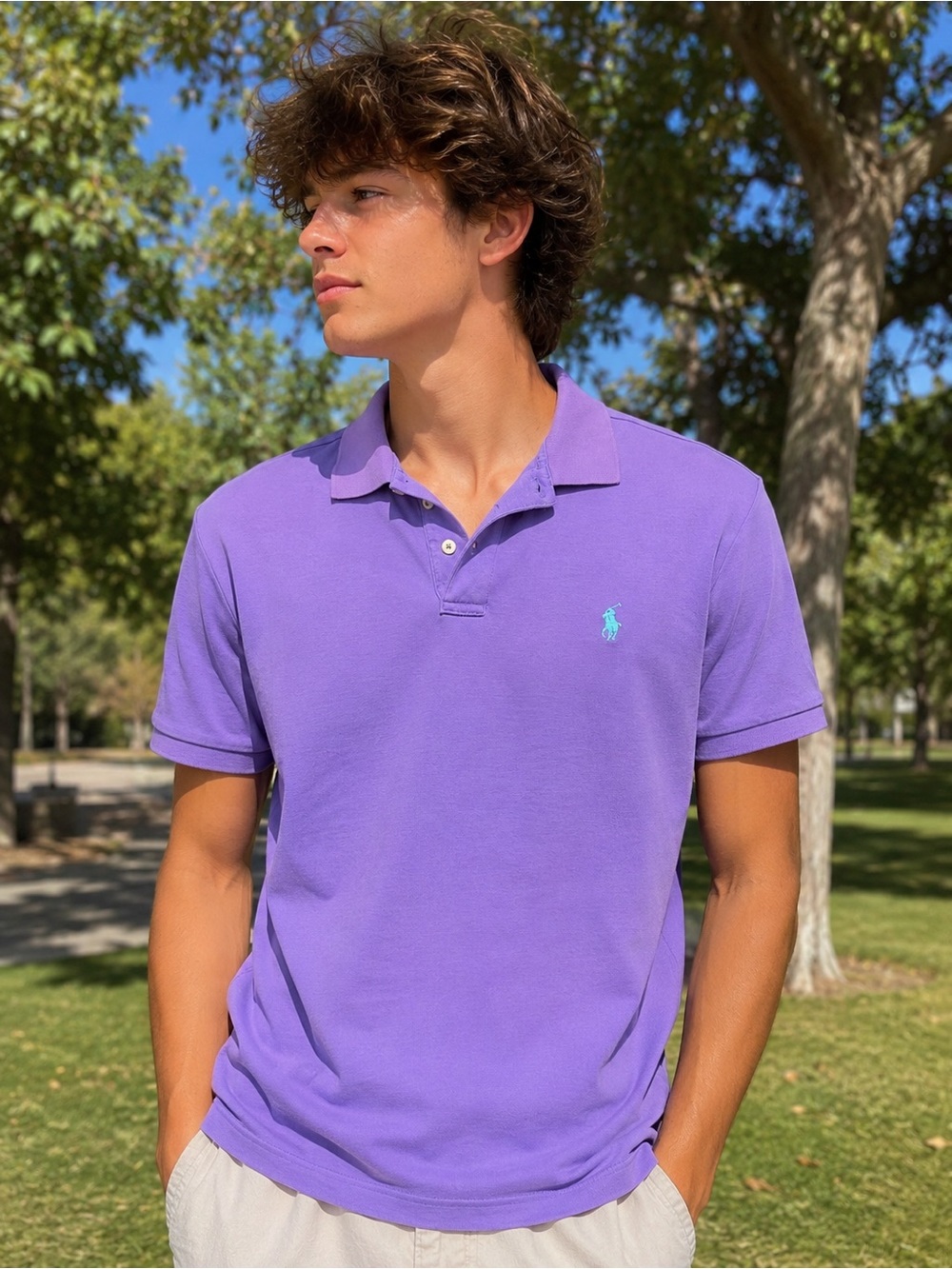Polo by Ralph Lauren Lavender Short-Sleeve Polo size S 100% Cotton
